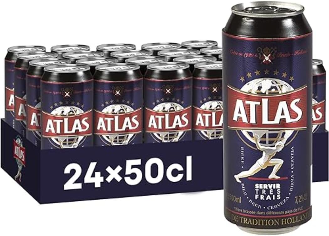 Atlas Bière Blonde Pack 24 Canettes 50cl